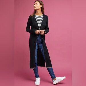 Michael Stars Long Ribbed Cardigan with brow details xs